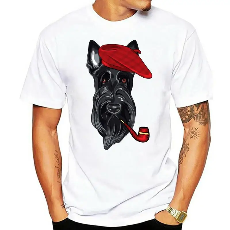 

Мужская футболка с 3D-принтом шотландского терьера, уникальный дизайн, футболка большого размера из органического хлопка с короткими рукава...