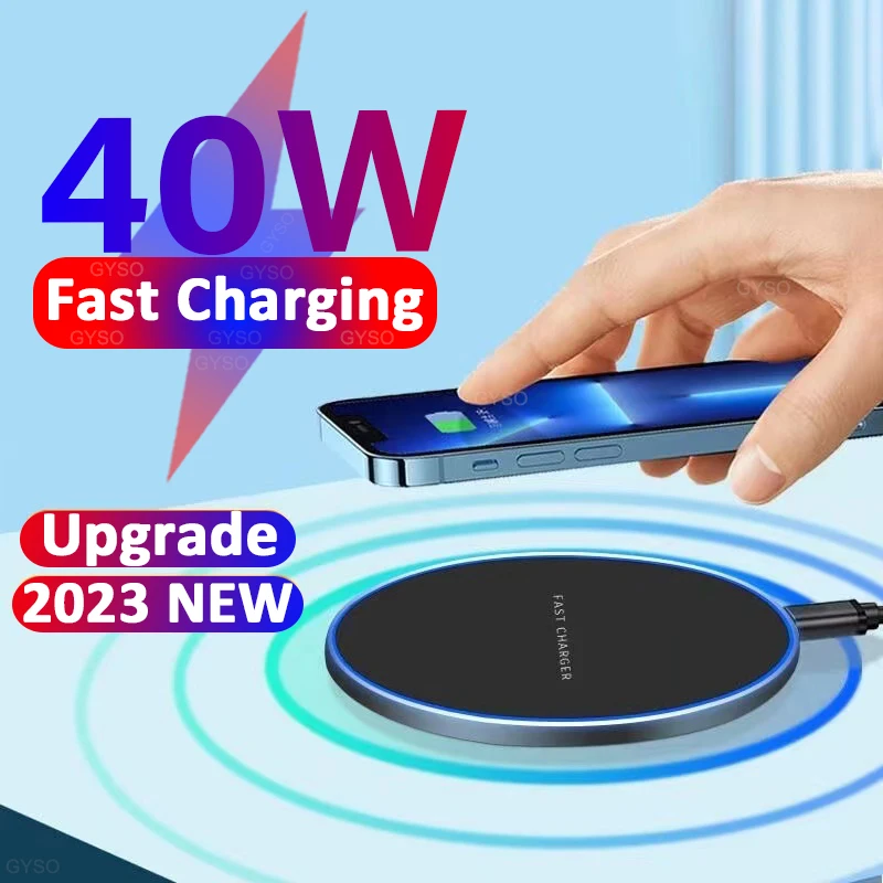 

50W Wireless Charger Pad For iPhone 12 13 Pro Max 14 XS XR 8 Plus Xiaomi Samsung Note10 S23 S22 S21 S20 Induction Fast Charging