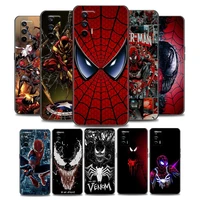 luxury phone case for realme q2 c20 c21 v15 8 c25 gt neo v13 5g x7 pro ultra c21y soft case cover marvel venom spiderman anime