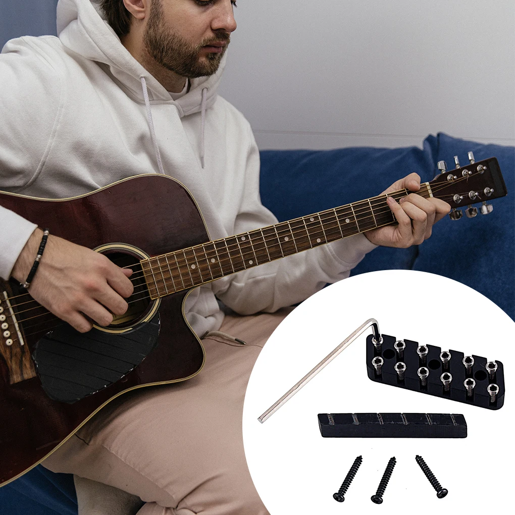 

Headless Acoustic Guitar Locking Nuts 6 String Brass Portable Professional Universal Musical Equipment Tuning Part Accessories