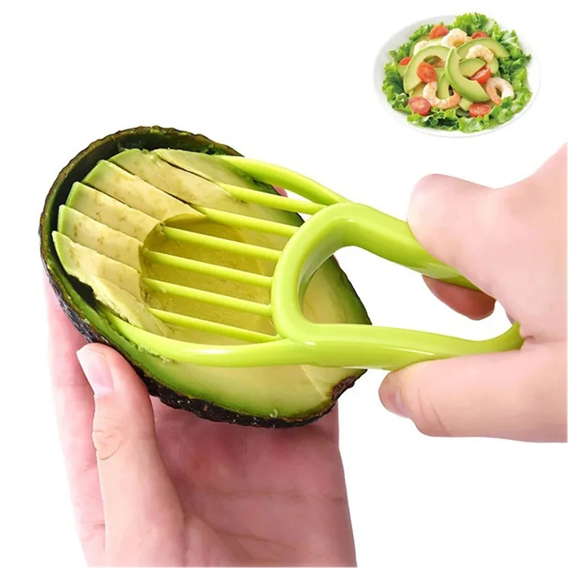 

3 In 1 Avocado Slicer Shea Corer Butter Fruit Peeler Cutter Pulp Separator Plastic Knife Kitchen Vegetable Tools Kitchen Gadgets