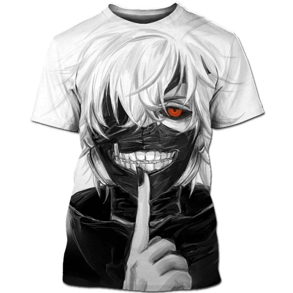 

Japanese Anime Tokyo Ghoul-Men's 3D Printed T-Shirt Street Hip Hop Ken Kaneki Shirt Casual Cosplay Hot Sale 2021 New Fashion