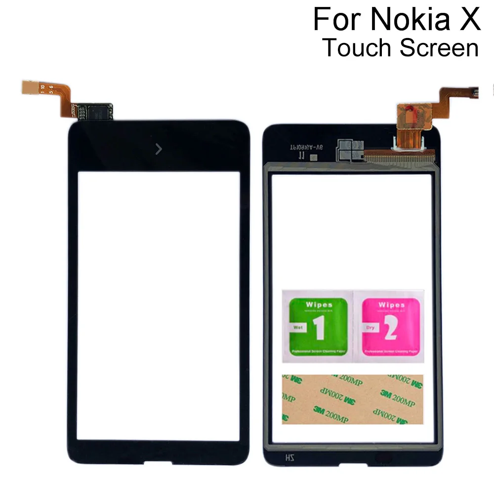 

Панель сенсорного экрана для мобильного телефона Nokia X, сенсорный экран, сенсорный экран, дигитайзер для Nokia X, две SIM-карты, стандартные инстр...