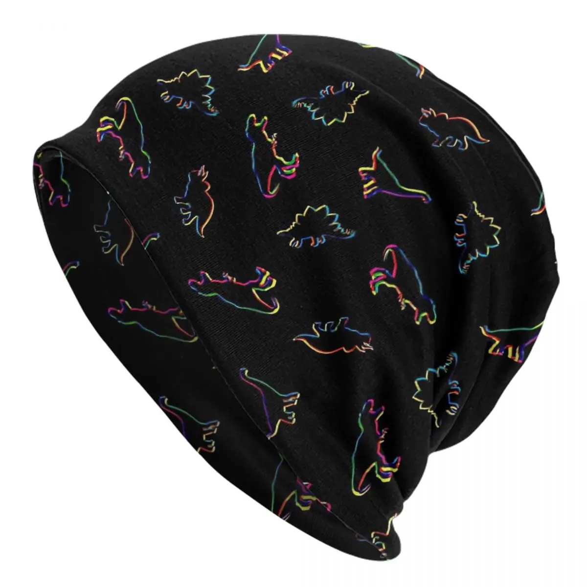 CMYK Dinosaurs (black) Caps Men Women Unisex Streetwear Winter Warm Knit Hat Adult funny Hats