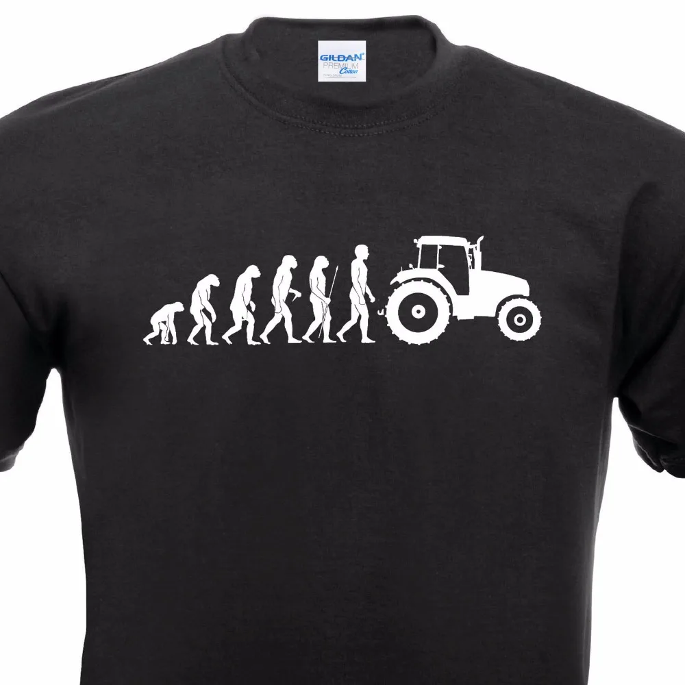 

Short Sleeve O-Neck Vintage Tee Shirts Evolution T-Shirt Traktor Landwirt Feldarbeiter T Shirts Custom Aldult Teen Unisex