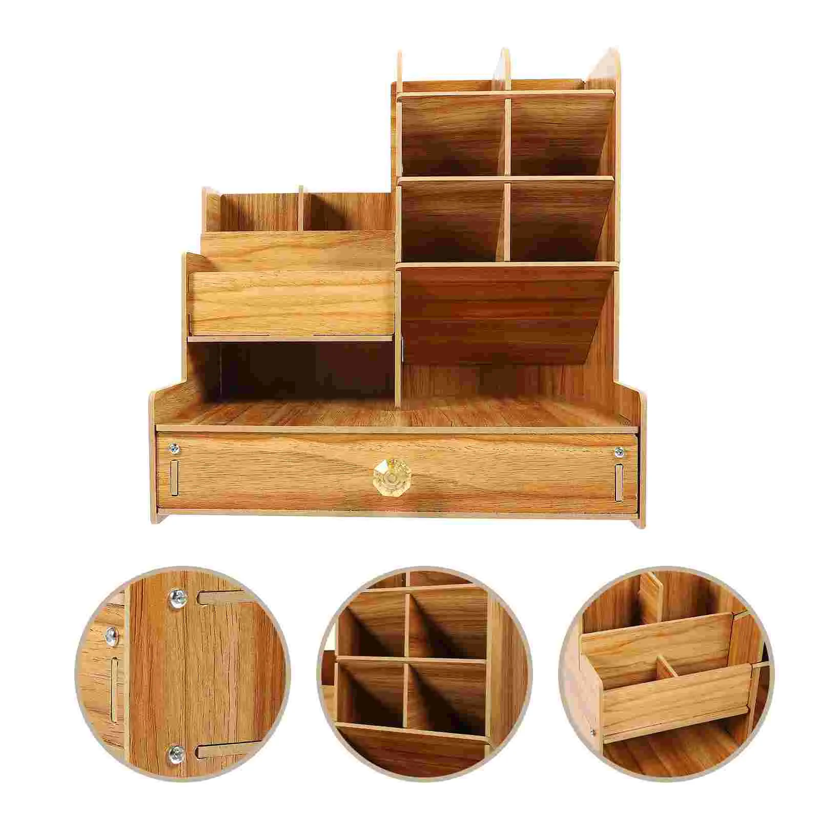 

Na Pen Holder Drawer Storage Organizer Household Table Multi-function Desk Ornaments MDF Children Office Wear-resistant