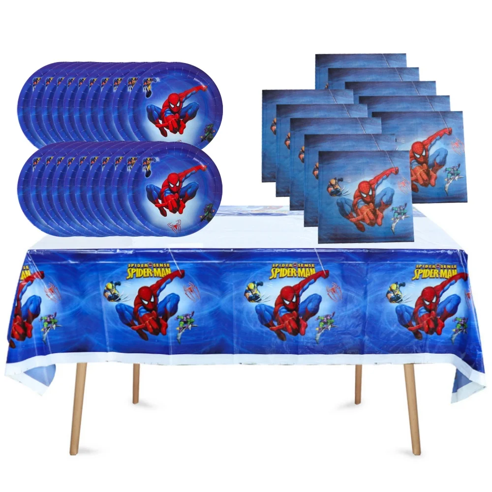 41 шт. украшения для дня рождения Человек-паук бумажные тарелки салфетки скатерть