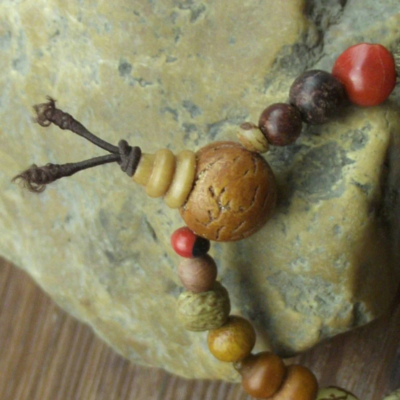 Vintage Natural 18 Bodhi Seed Bracelet Bangles Buddha Charm Tibet Buddhist Prayer Wood Beads | Украшения и аксессуары