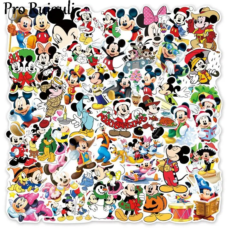 

10/30/50pcs Disney Mickey Animation Sticker ForComputer Motorcycle Skateboard Guitar Toy Game Machine Children