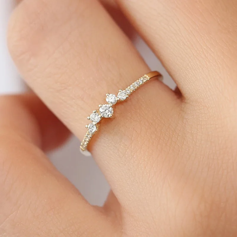 

Rings For Women Crown Luxury Beautiful Dazzling Micro Inlay Zircon Gold Silver Plated Brass Wedding The Engagement Gift