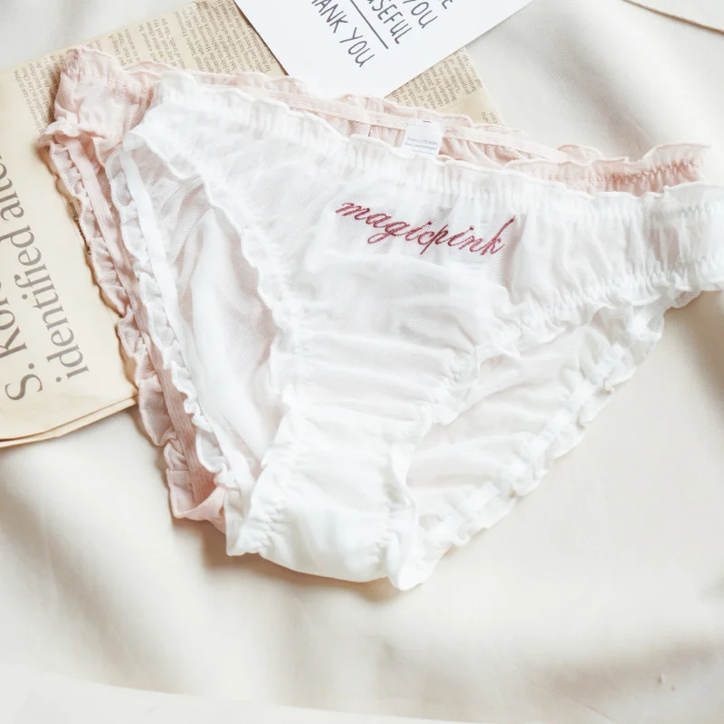 

Прозрачное женское нижнее белье SP & CITY с вышивкой в виде букв, тонкие ажурные трусики с заниженной талией, прозрачные хлопковые трусы с проме...