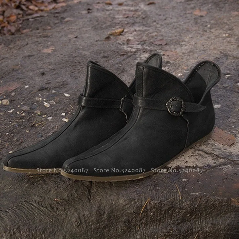 Готические средневековые Ретро рыцарские принцы для косплея короткие ботильоны