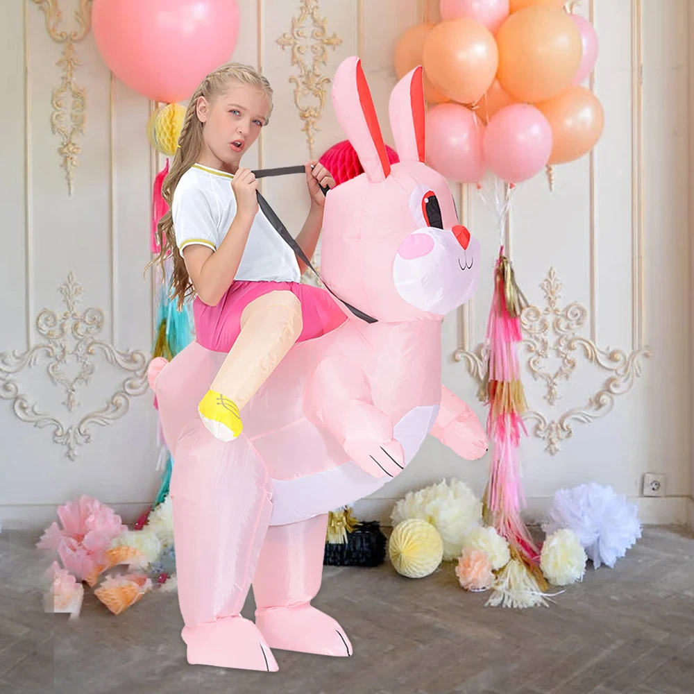 

Easter Riding Bunny Inflatable Bunny Riding Toy Half-length Festive Party Cosplay Costume Prop Inflatable Suit The Birthday Gift