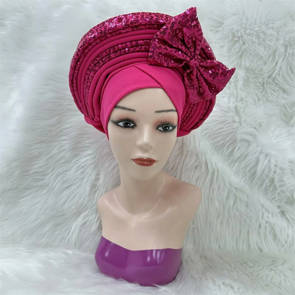 Африканский головной убор женский с блестками Sego новейший дизайн королевский