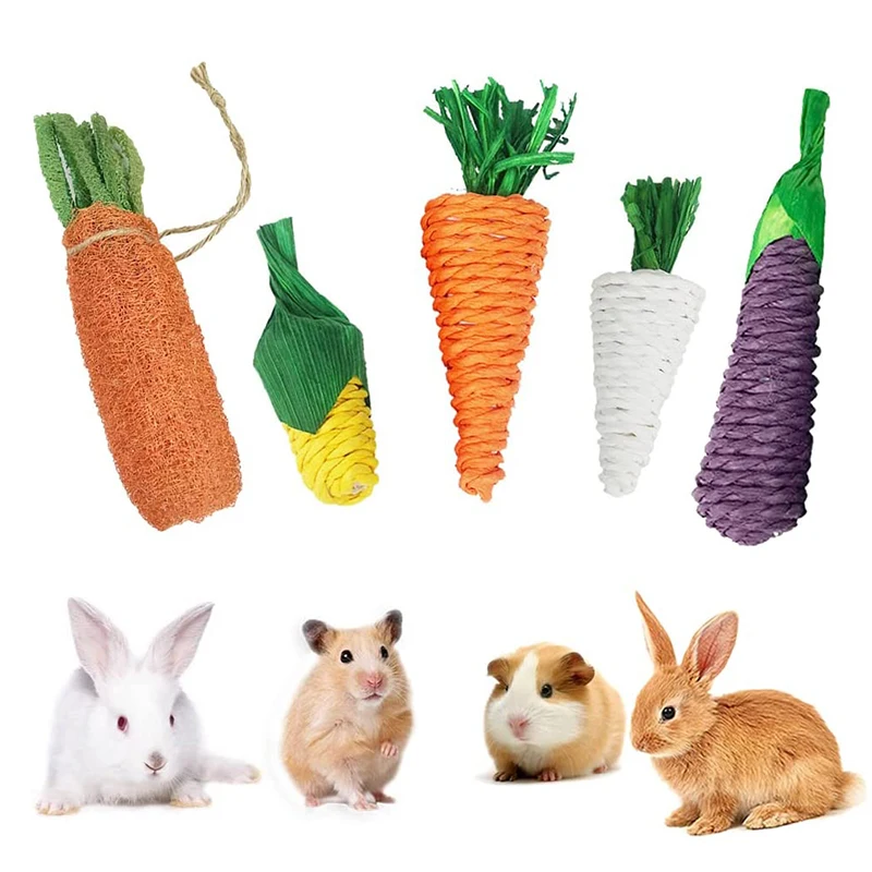 

5pcs Rabbit Toy Small Animal Chew Toys Rabbit Chew Toys Teeth Grinding Chew Toy for Rabbits Suitable for Hamsters Pet Toys