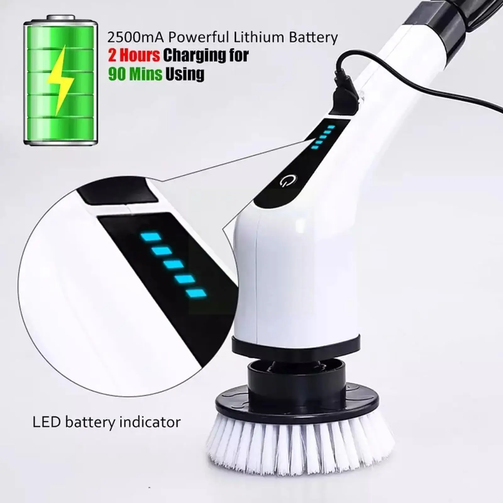 

7 In 1 Electric Cleaning Brush Wireless Window Wall Cleaning Cleaner Brush Adjustable J0b6