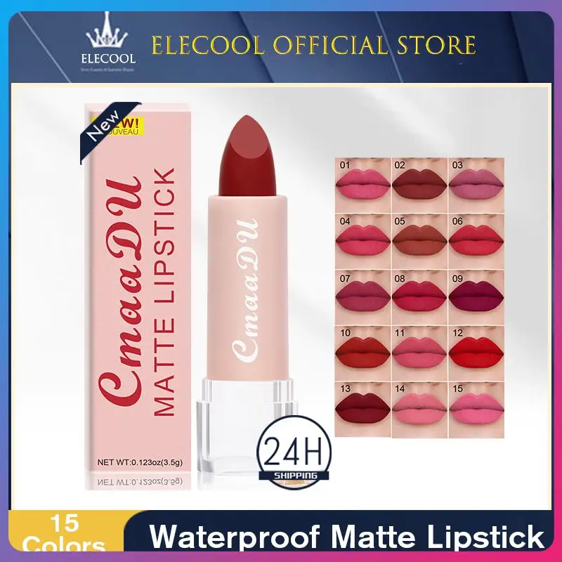 

15 Colors Non-stick Cup Lipgloss Velvet Matte Lipstick Moisturizing Lip Tint Pigment Waterproof Lip Glaze Lips Makeup