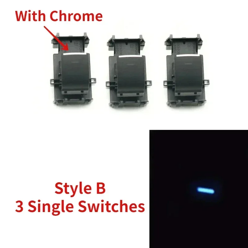 

LHD для Toyota RAV4 Corolla Cross Avalon Levin C-HR 2019-2023 автомобильный ледяной синий свет электрический стеклоподъемник кнопка управления переключателем