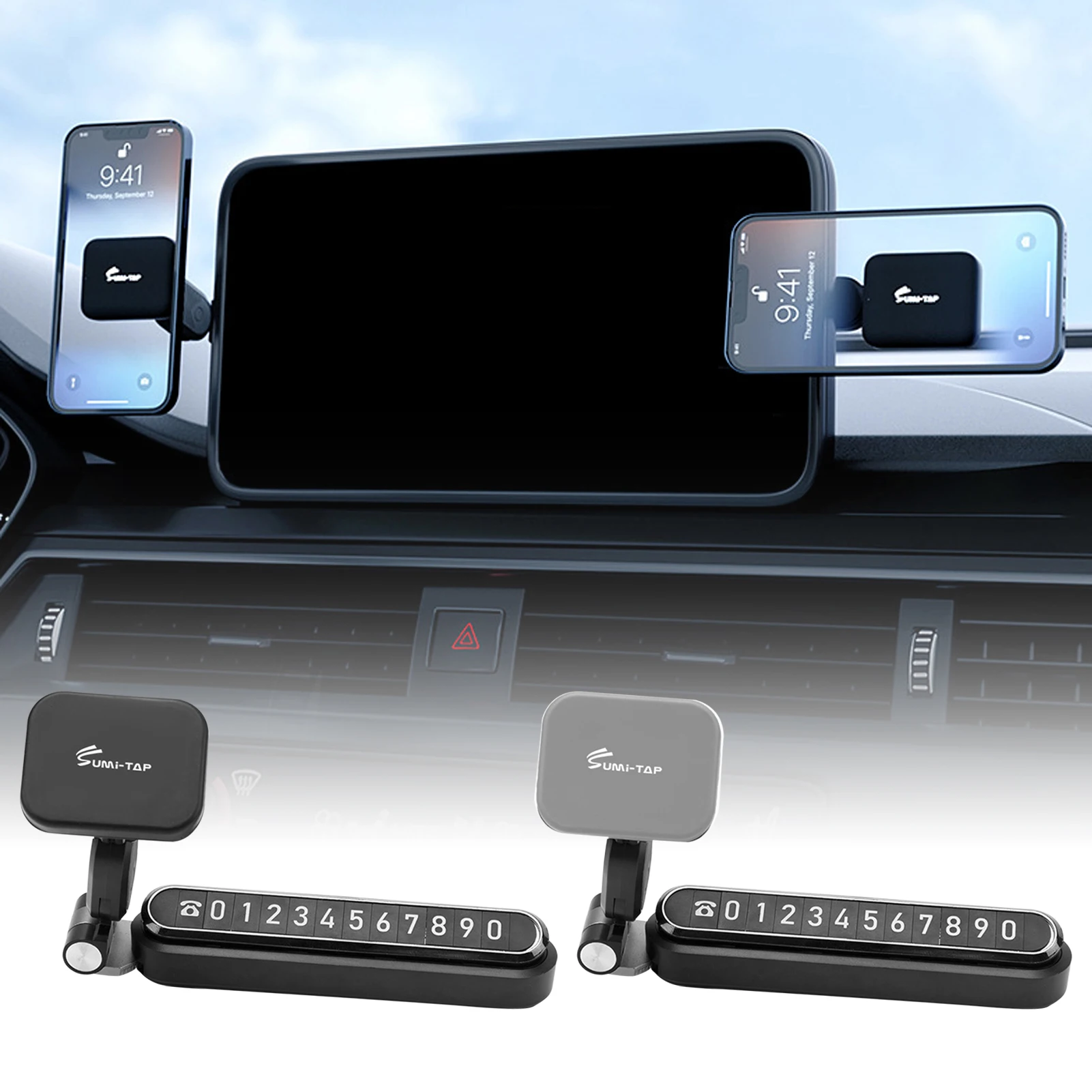 

Magnet Phone Holder For Car Vent 3-in-1 Magnetic Car Phone Mount For Vehicle Dashboard Double 360 Adjustable Stand Phone