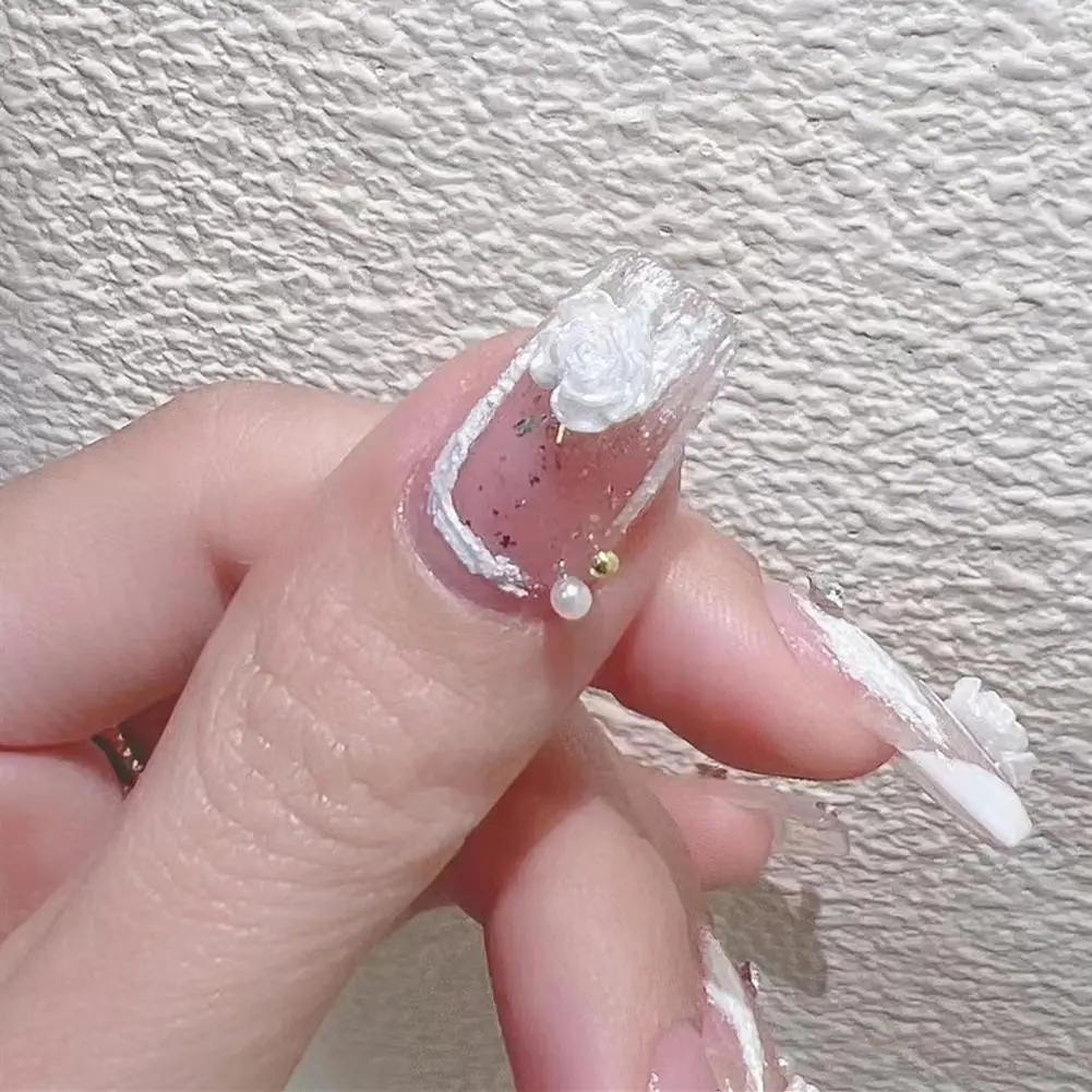 

Стильное украшение для ногтей белый цветок 3D Подвески камелии аксессуары 3D цветок ювелирные изделия маникюрные украшения