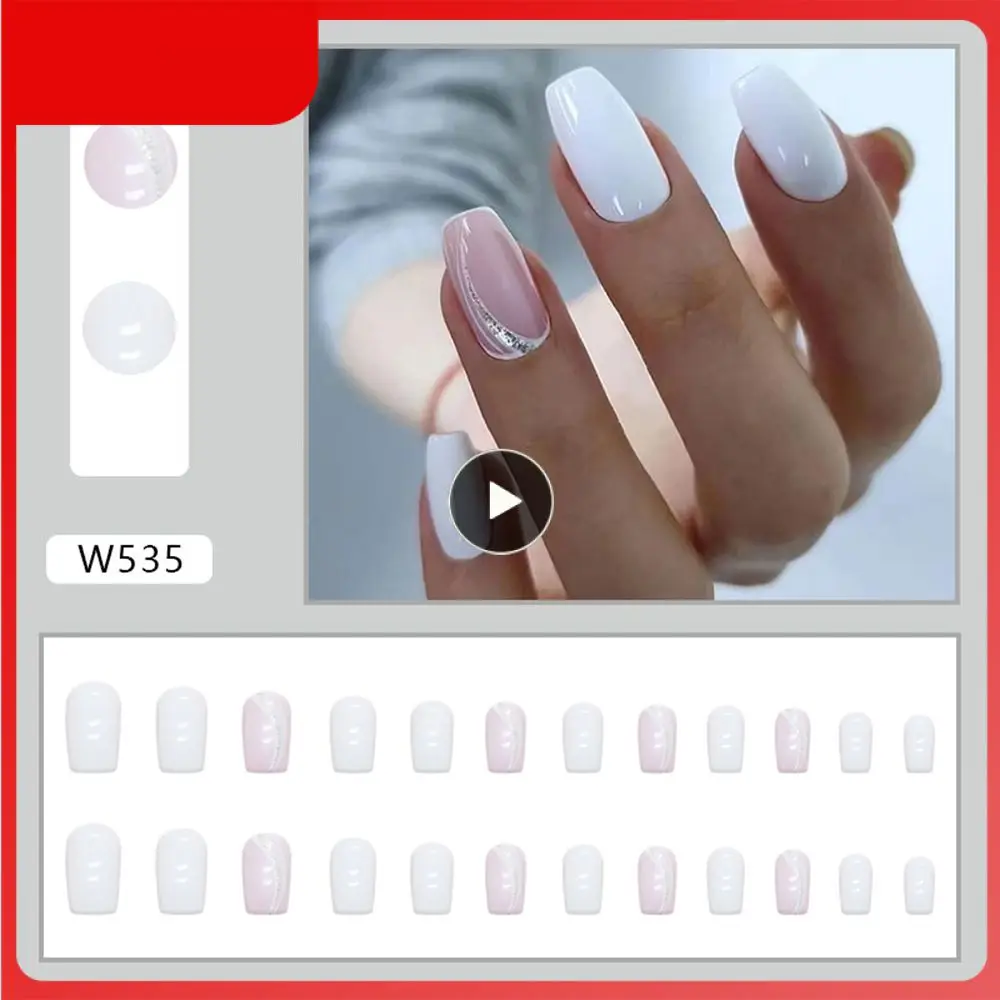 

Sweet False Nail Patch Nail Patches Simple Romantic Nail Enhancement Tablets Beauty Lasting Wearing Armor Gentle Nail Patch