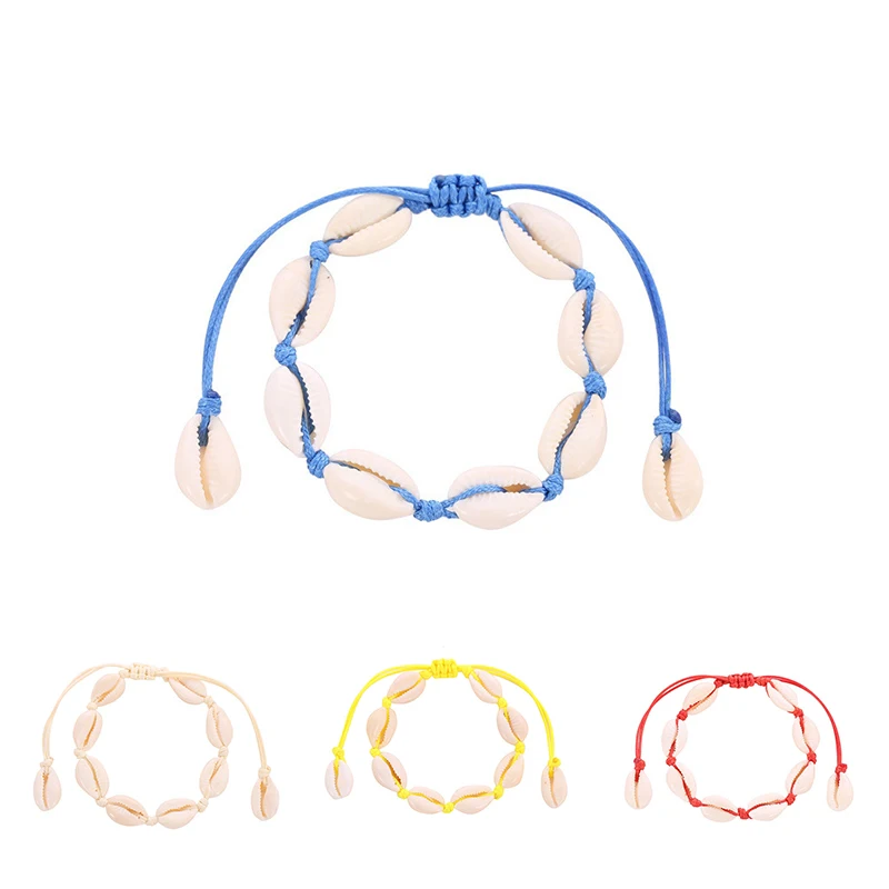 

DRAWSTRING ROPE SHELL BEACH BOHO FESTIVAL ANKLET SHELL BEADS ANKLE CHAIN SHELL