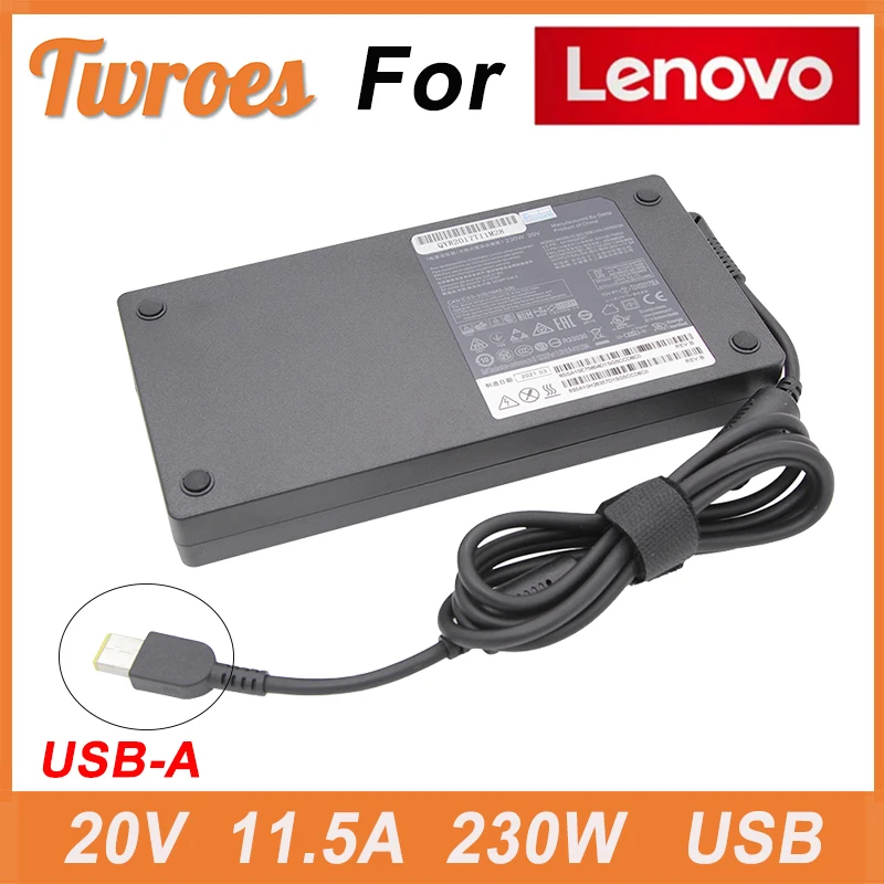 

Laptop Adapter AC Charger 20V 11.5A 230W USB For Lenovo Legion Y7000 Y7000P Y9000K A940 Y740 Y920 Y540 P70 P71 P72 P73 00HM626