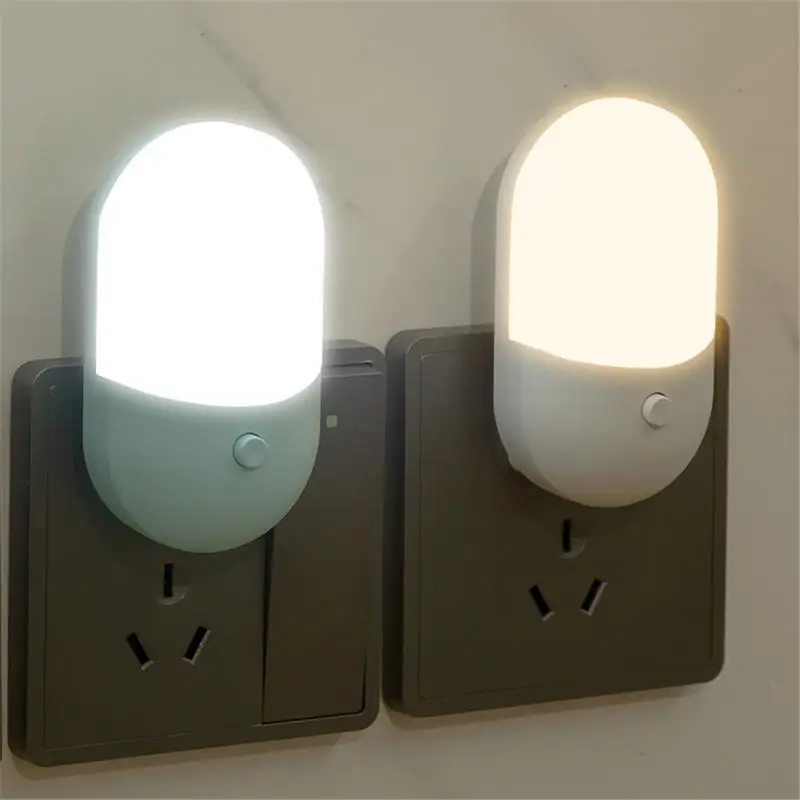 

EU US Plug Lamp LED Night Light Wall Socket Lamp Warm White Light Bedroom Bedside Decoration Baby Room Lighting Children's Gift