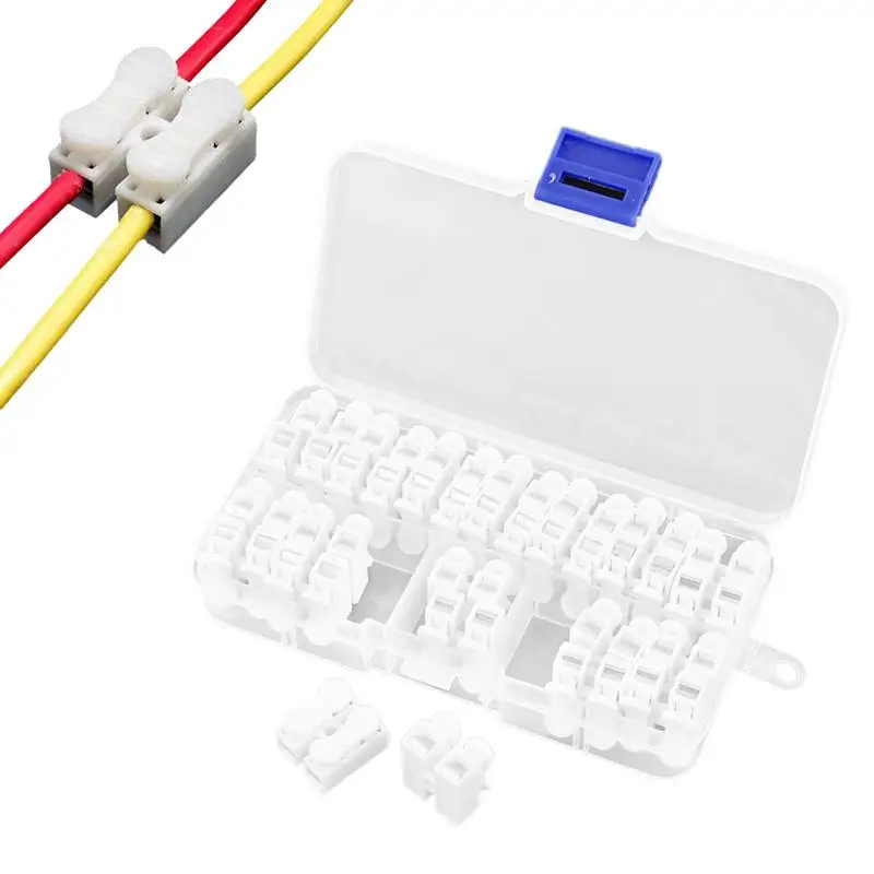 

Быстроразъемные Проводные клеммы Ch2, 26 шт., 10 А, 250 В, пружинные Проводные разъемы для самоблокирующегося быстроразъемного соединителя