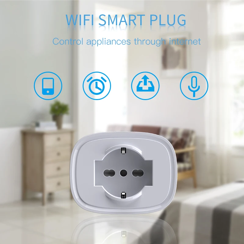 

Беспроводная смарт-розетка с голосовым управлением, 16 А, Wi-Fi
