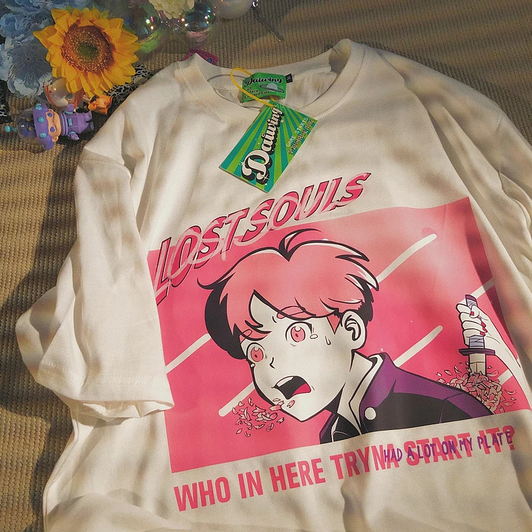 

Hip Hop Streetwear Harajuku T-Shirt Men Japanese Anime Print T Shirt New Summer Short Sleeve Tshirt Casual Loose Tops Tees