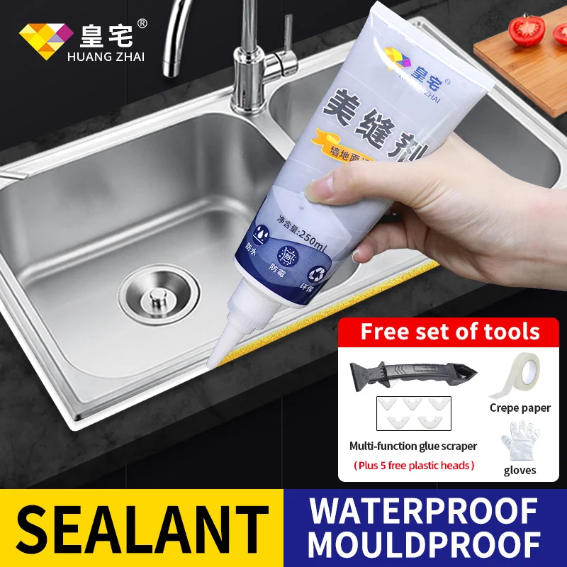 

250g Sealant ceramic tile floor tile kitchen bathroom filling household waterproof anti-mildew seam sealant hand squeeze type