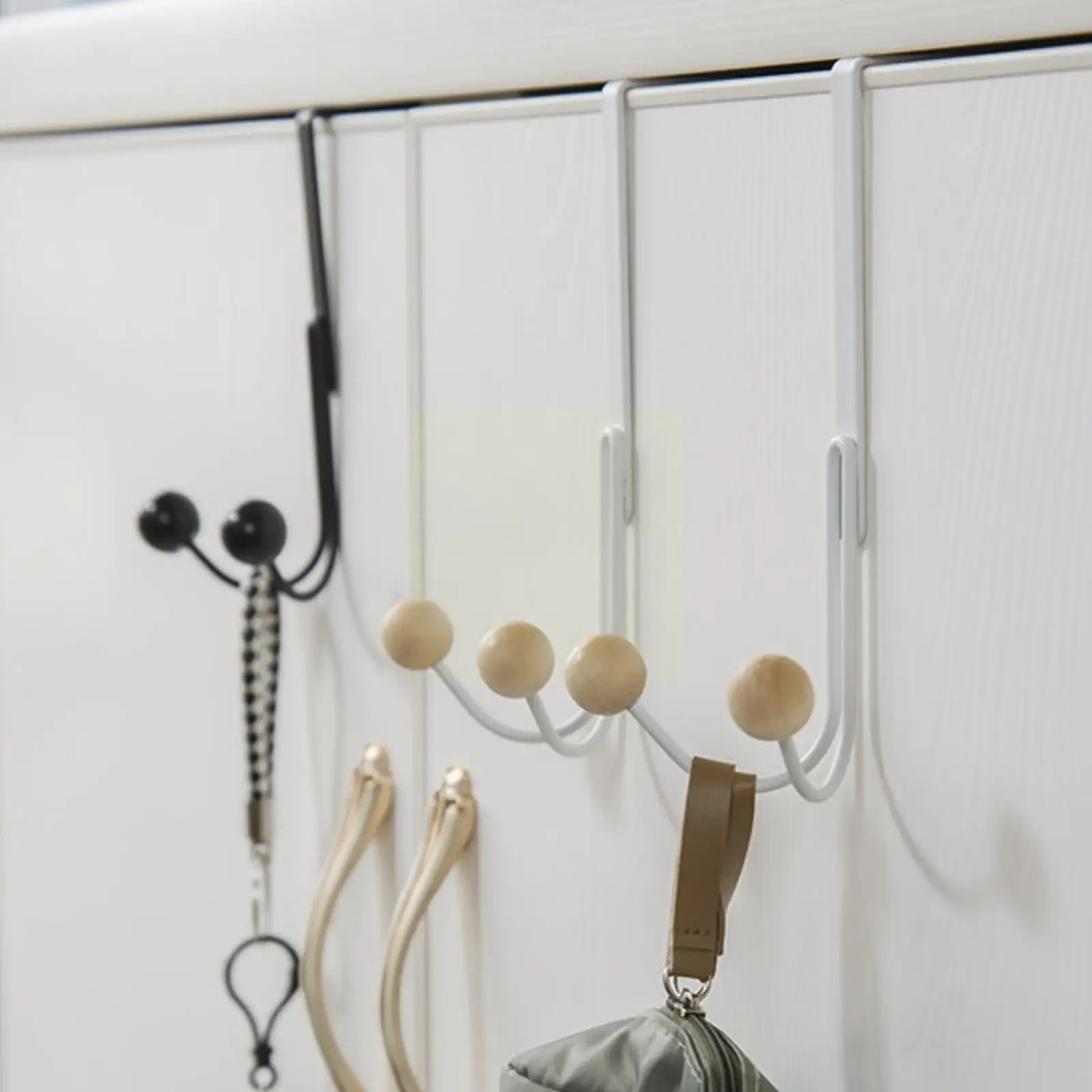 

Двойная дверная вешалка, крючки, держатель для ключей для полотенец, пальто, шляп, одежды, подвесная стандартная дверная вешалка L7E1