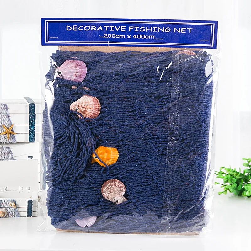 

New Mediterranean Decorative Fishing Net Hemp Rope Shell Bedroom Wall Decoration Net Photography Props Background Wall Hangings