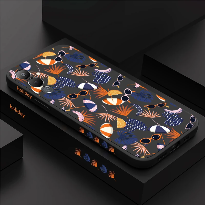 Чехол-зонтик от солнца Leaves для Infinix Tecno Spark Power 2 6 GO 2021 2025 7 7T 10 30C Pro силиконовый