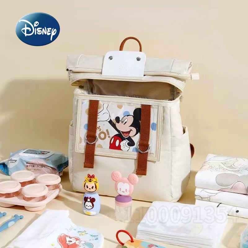 Disney Mickey New Diaper Bag Backpack Cartoon DIY Baby Diaper Bag Backpack High Quality High Capacity Baby Bag Multi Functional