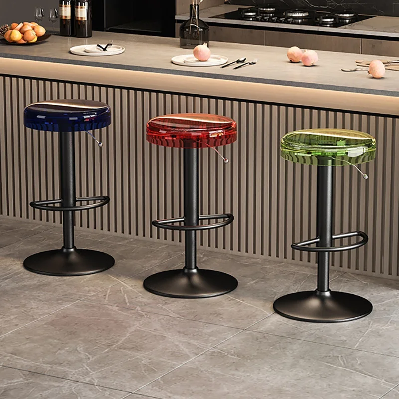 Прозрачные Акриловые Барные стулья в скандинавском стиле роскошные Ретро