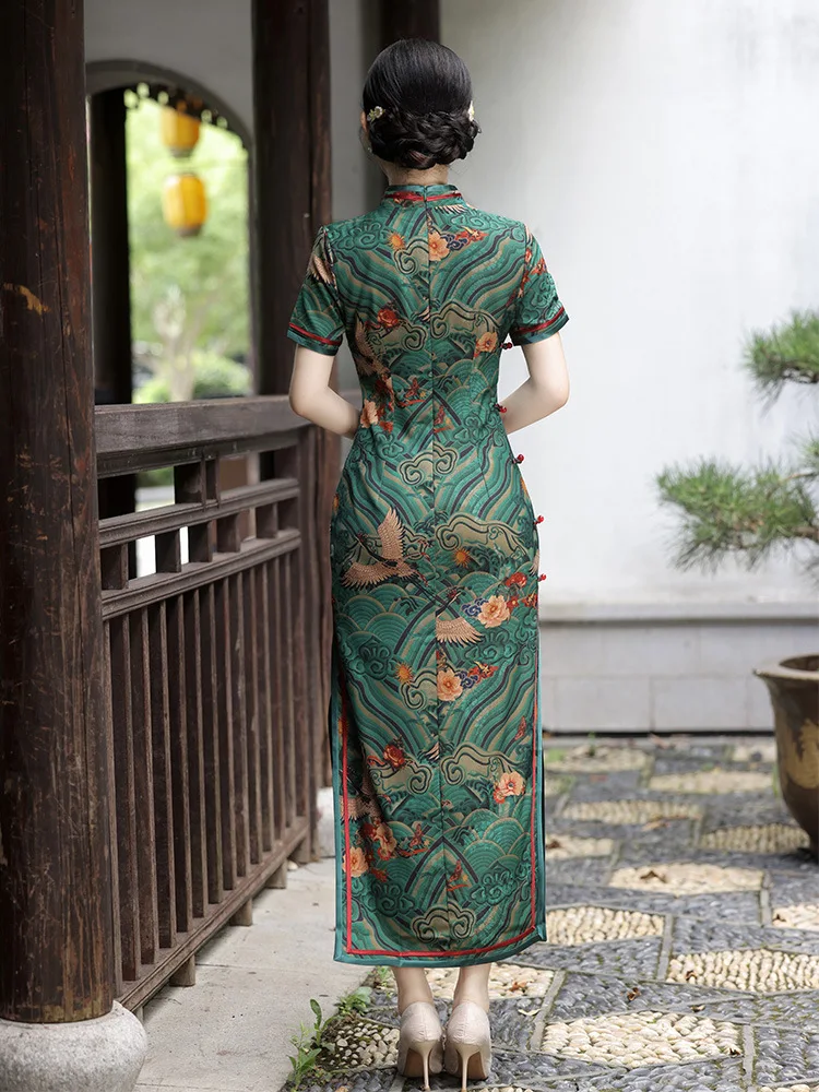 Новинка Осень/Зима 2024 платье Hualuo Qipao с рукавами 3/4 улучшенное двухслойное восьми