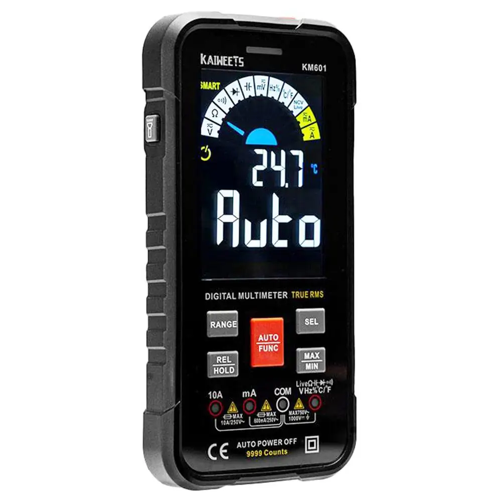 Цифровой мультиметр KAIWEETS KM601 10000 отсчетов измеритель True-RMS умный режим ручной