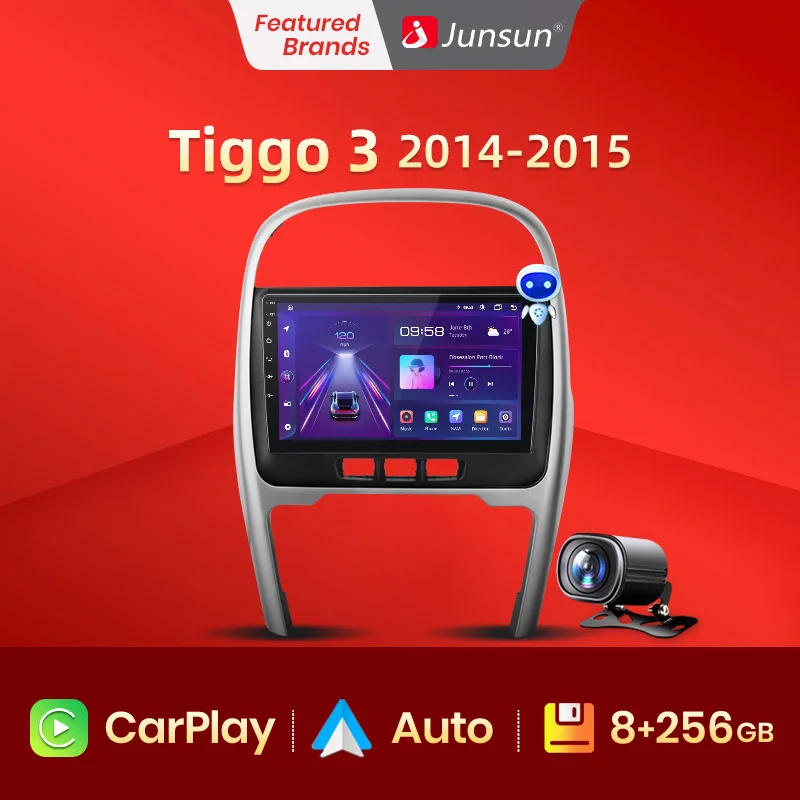 Автомагнитола Junsun V1 для Chery Tiggo 3 256-2015 2014 ГБ 2 Din | Мультимедийные плееры