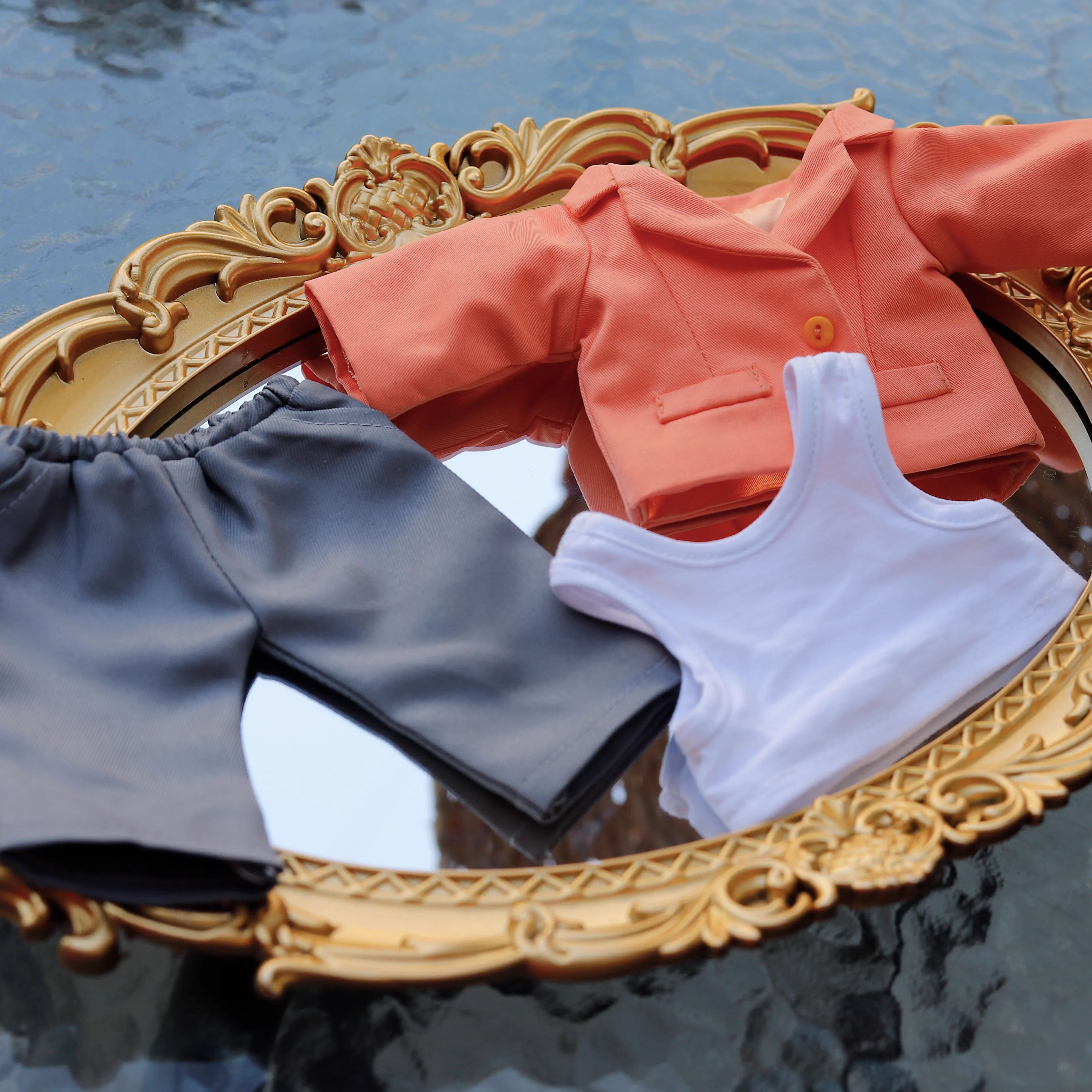 Костюм для куклы Star Xiao Zhan Wang Yibo оранжевый зеленый 20 см 30