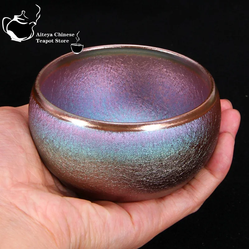 

Jianzhan Shuiji High grade Tea Cup Single Cup Colored Gold Yao Transformed Tianmu Zhan Raw Mineral Iron Body Ceramic Cup Tea Set