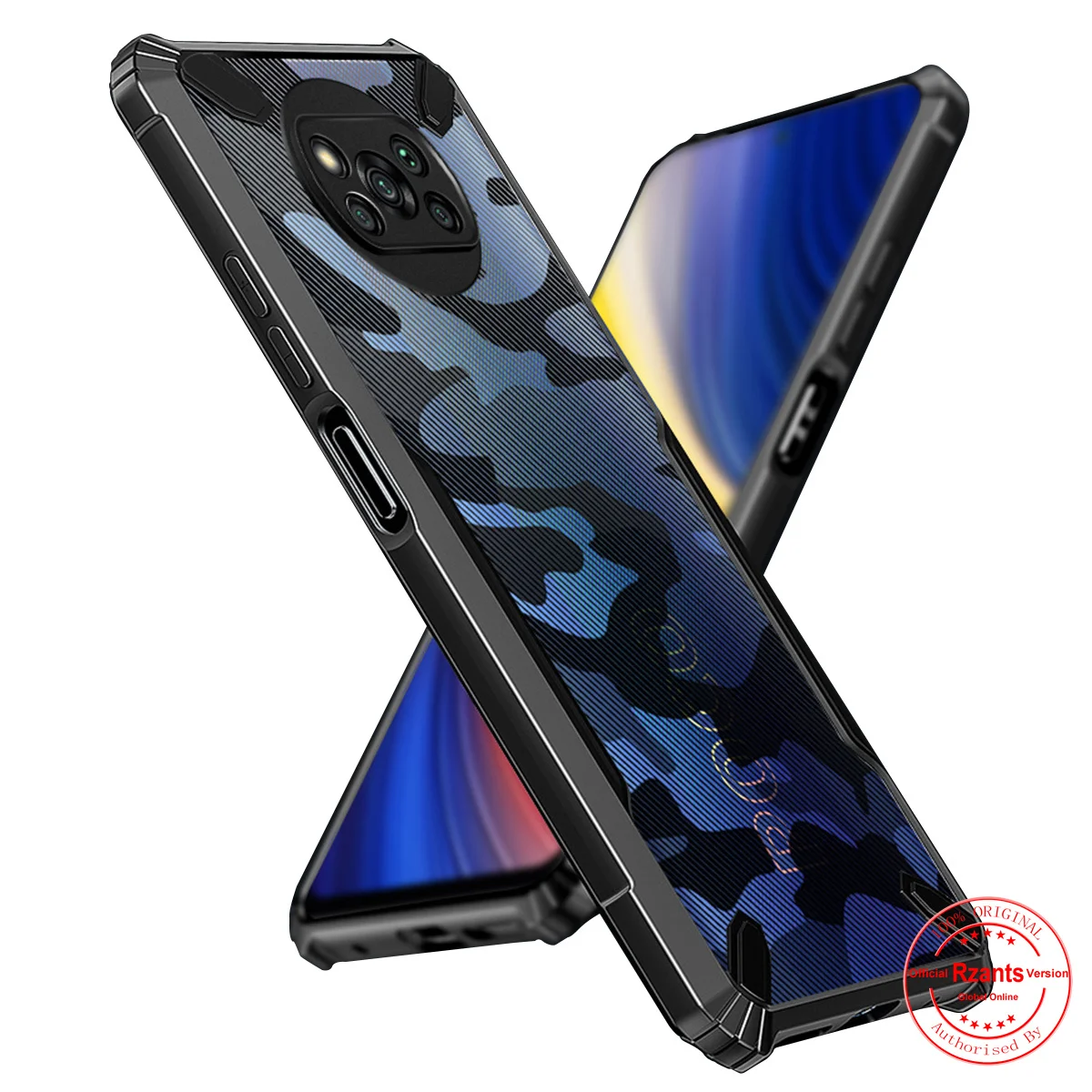 

Rzants для Xiaomi POCO X3 Pro POCO X3 NFC полупрозрачный чехол [Камуфляжный военный бык] тонкий прочный защитный чехол для телефона