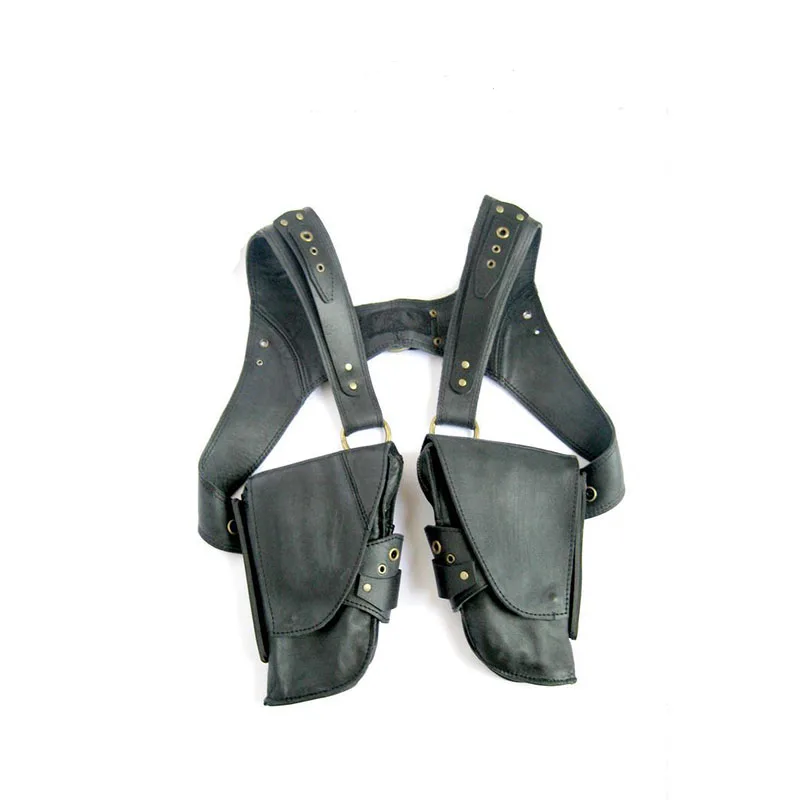 Средневековый Мужской винтажный Панк Ретро карман из искусственной кожи жилет