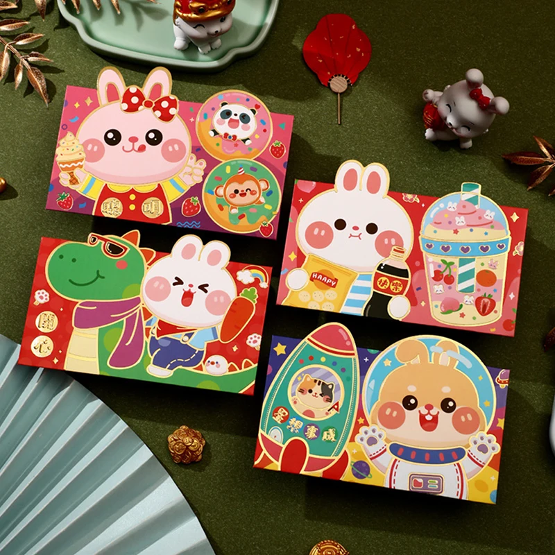 2023 Year Of The Rabbit Cartoon Red Envelopes Chinese New Year Red Envelopes Chinese Creative Cartoon Red Lucky Red Envelope