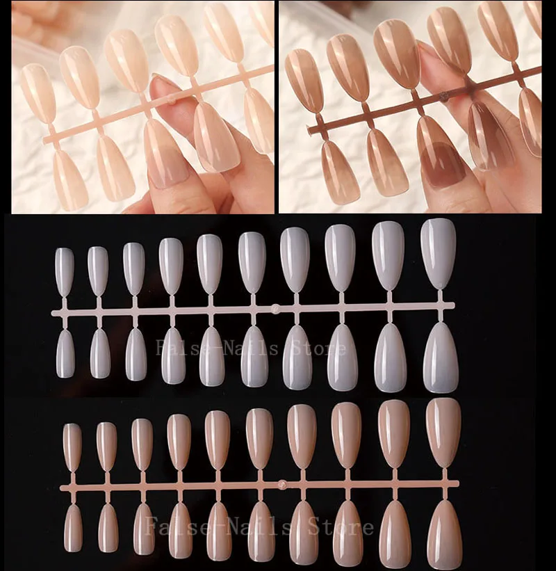 

Solid Color Fake Nail Tips Extension System X Almond Fake Nail Sculpted Full Cover Press On Nail 120 Pcs Bag