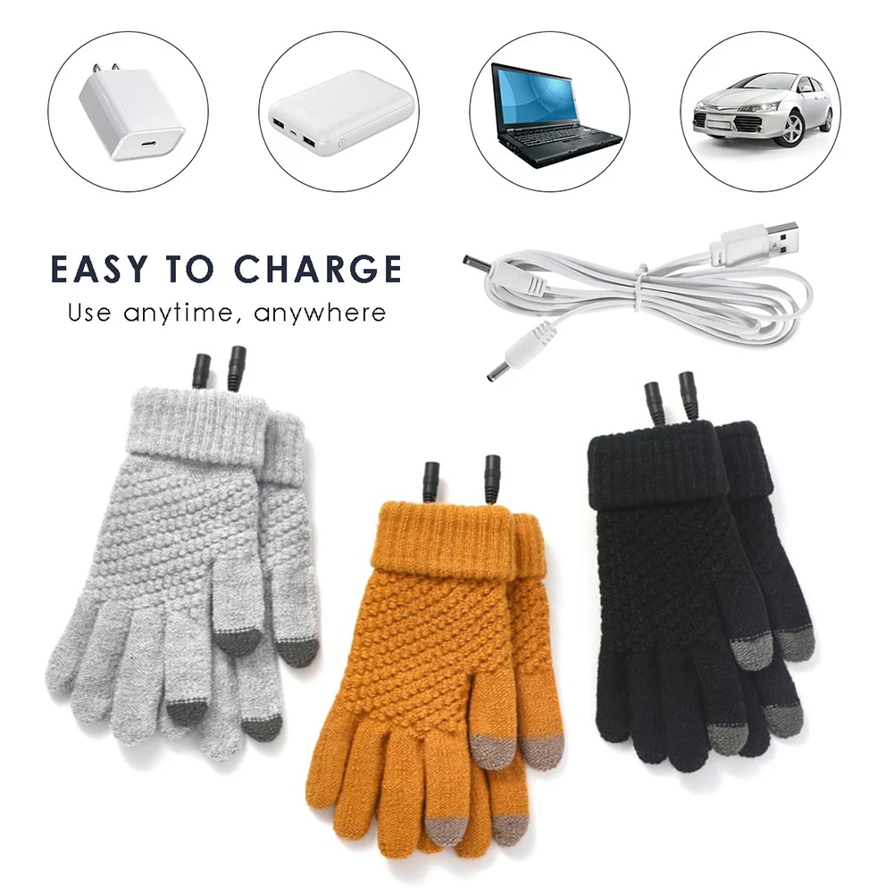 

Electric Heated Gloves Hand Warmer Glove With Screen Touching Function Reliable USB Charging Electric Bike Gloves For Winter