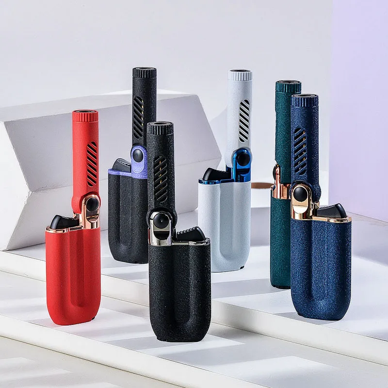 

Outdoor Windproof Metal Direct-flame Blue Flame Extended Lighter Cigar Personalized Lighter Best Boutique High-quality Gifts