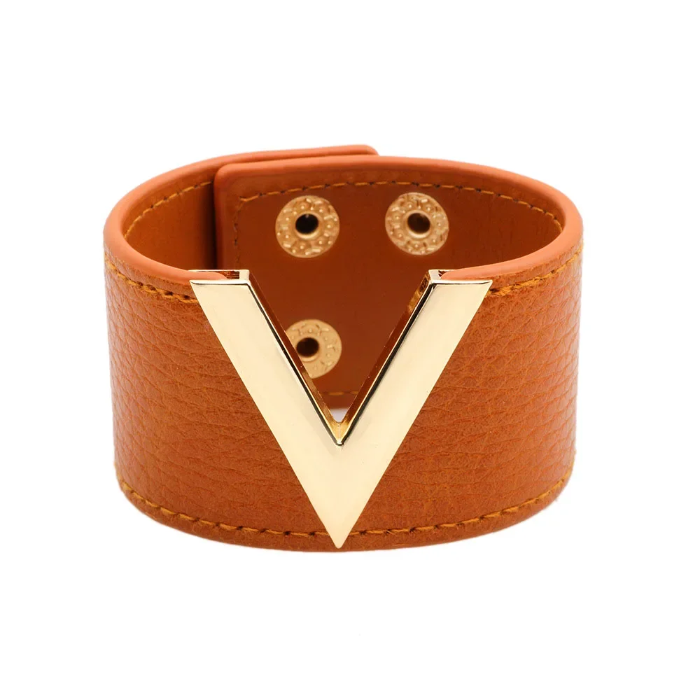 Kirykle Европейская мода большой кожаный браслет Простой Шарм универсальный OL V