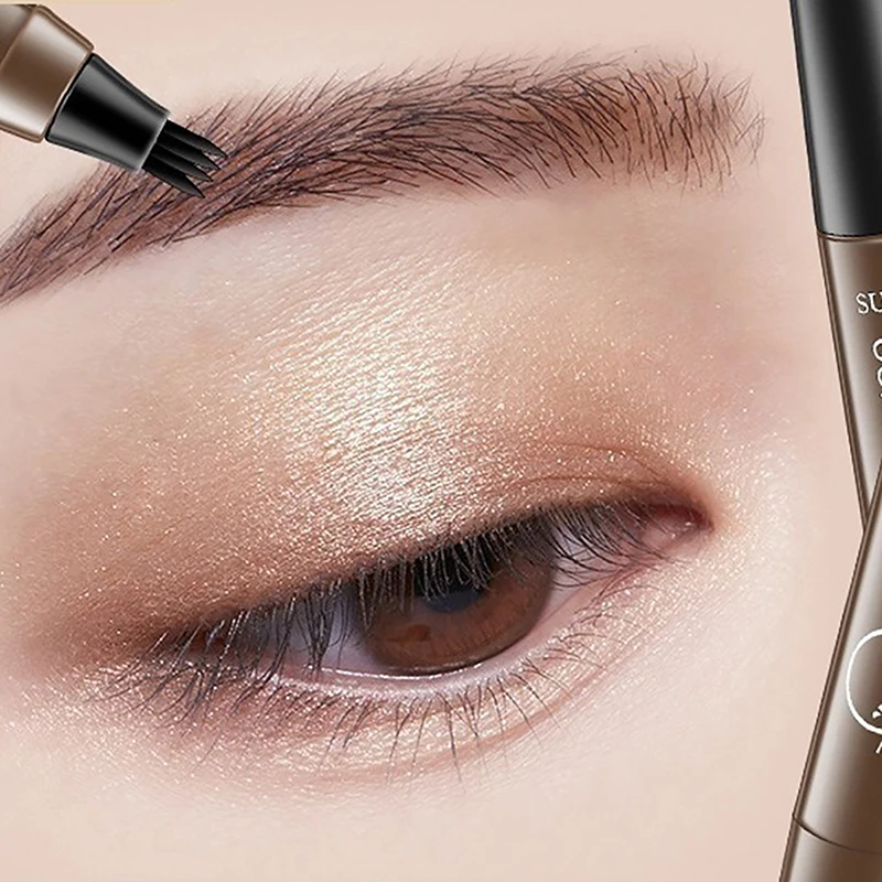 

Eyebrow Pencil with 4 Claws Wild Eyebrows Waterproof Brow Tint Pen Long Lasting Professional Make-up for Women Cosmetics